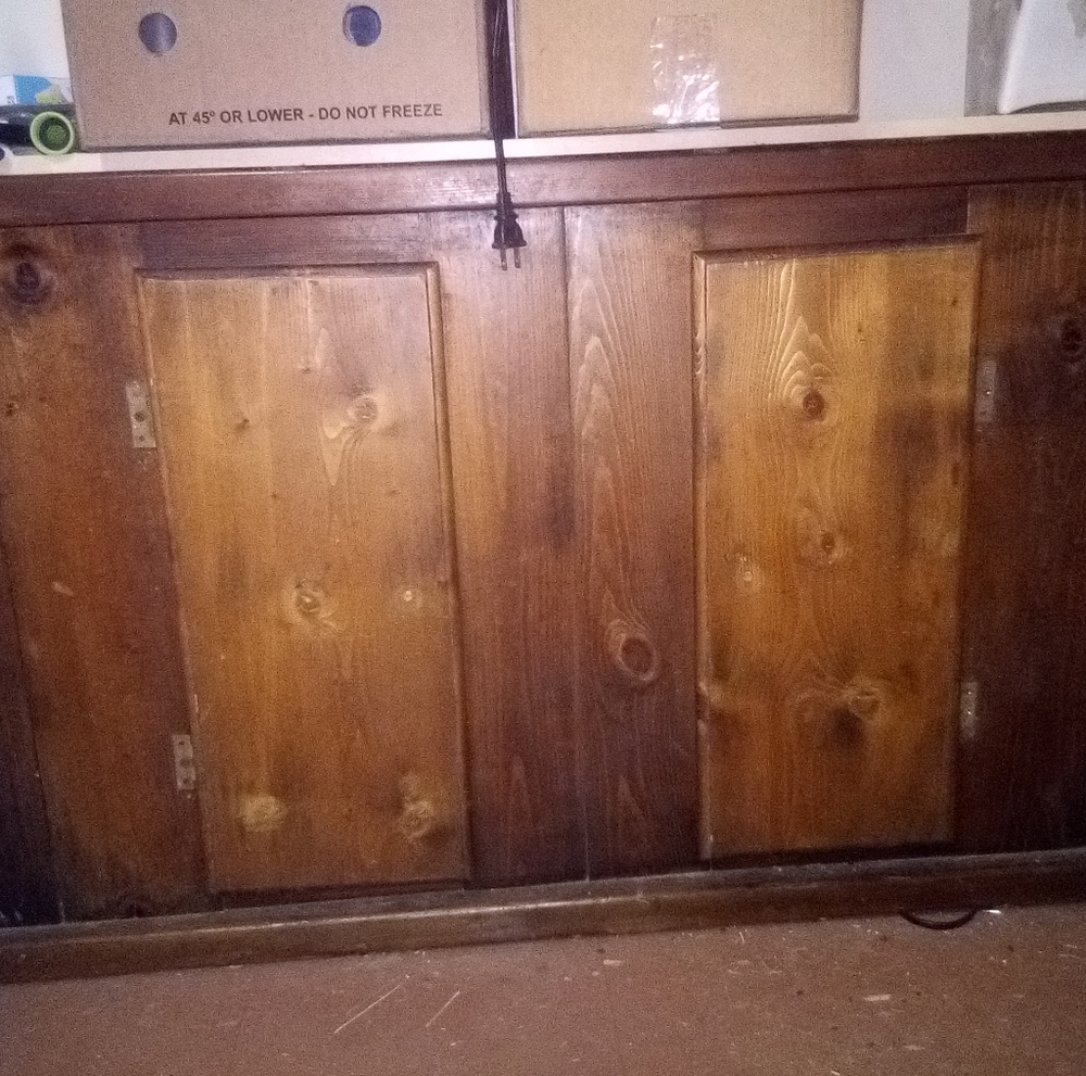 Two wooding stand for fish aquariums and blue rock